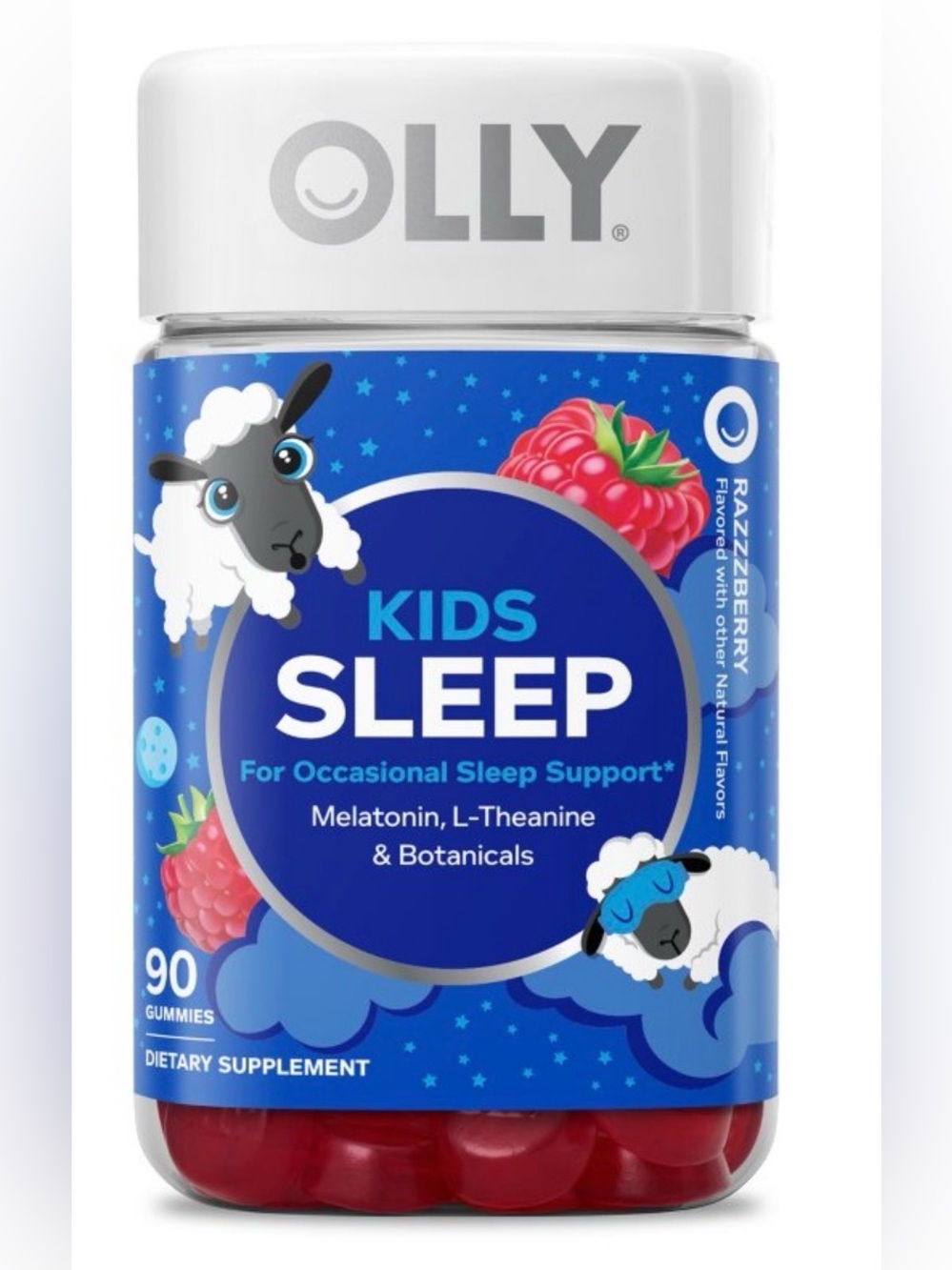 Kids Sleep Gummies - 90 Gummies. Melatonin, L-Theanine & Botanicals. Razzberry.